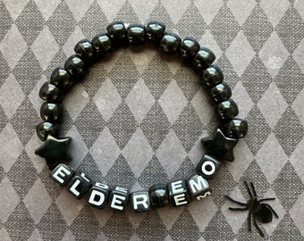 ELDER EMO Stretch Bracelet Goth Kandi Inspired Bead Bracelet Adult Pony Bead Bracelet VSCO Bracelet Emo Bracelet Kandi Scene Rave