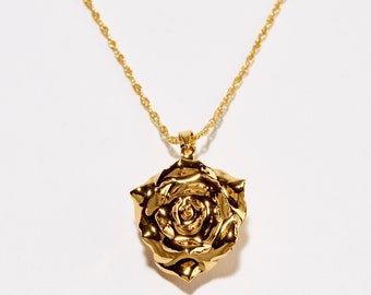 24k Gold Dipped Real Rose Necklace - Wedding Bliss Eternal Necklace