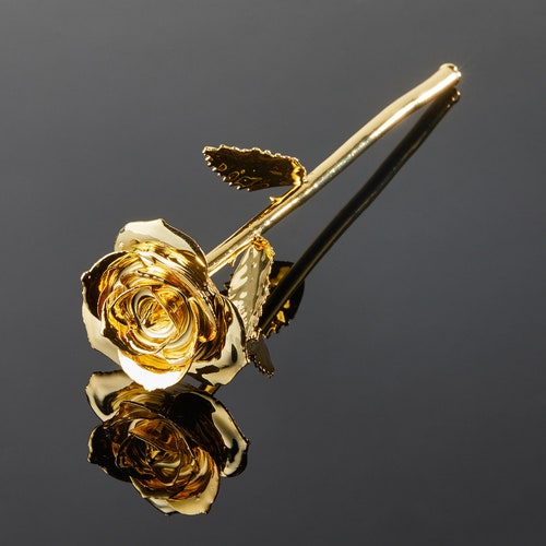 Real Forever Rose Fully Dipped in 24K Gold Includes Gift Etsy