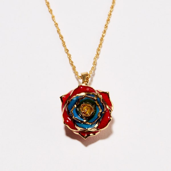 Gorgeous One-Of-a-Kind Breath Of Armenia Eternal Necklace | Real Rose Dipped in 24k Gold
