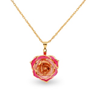 Gorgeous One-of-a Kind Peaches and Cream Eternal Necklace Real Rose ...
