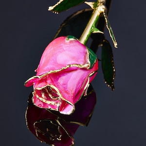 24k Gold Real Rose - Closed Bud - Eternal Rose - Pearl Collection - Celebration Rose