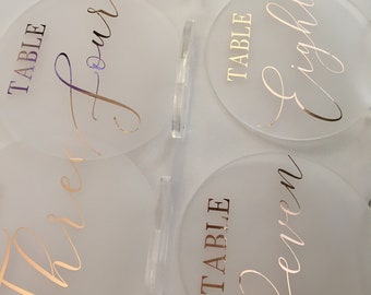 Acrylic table numbers