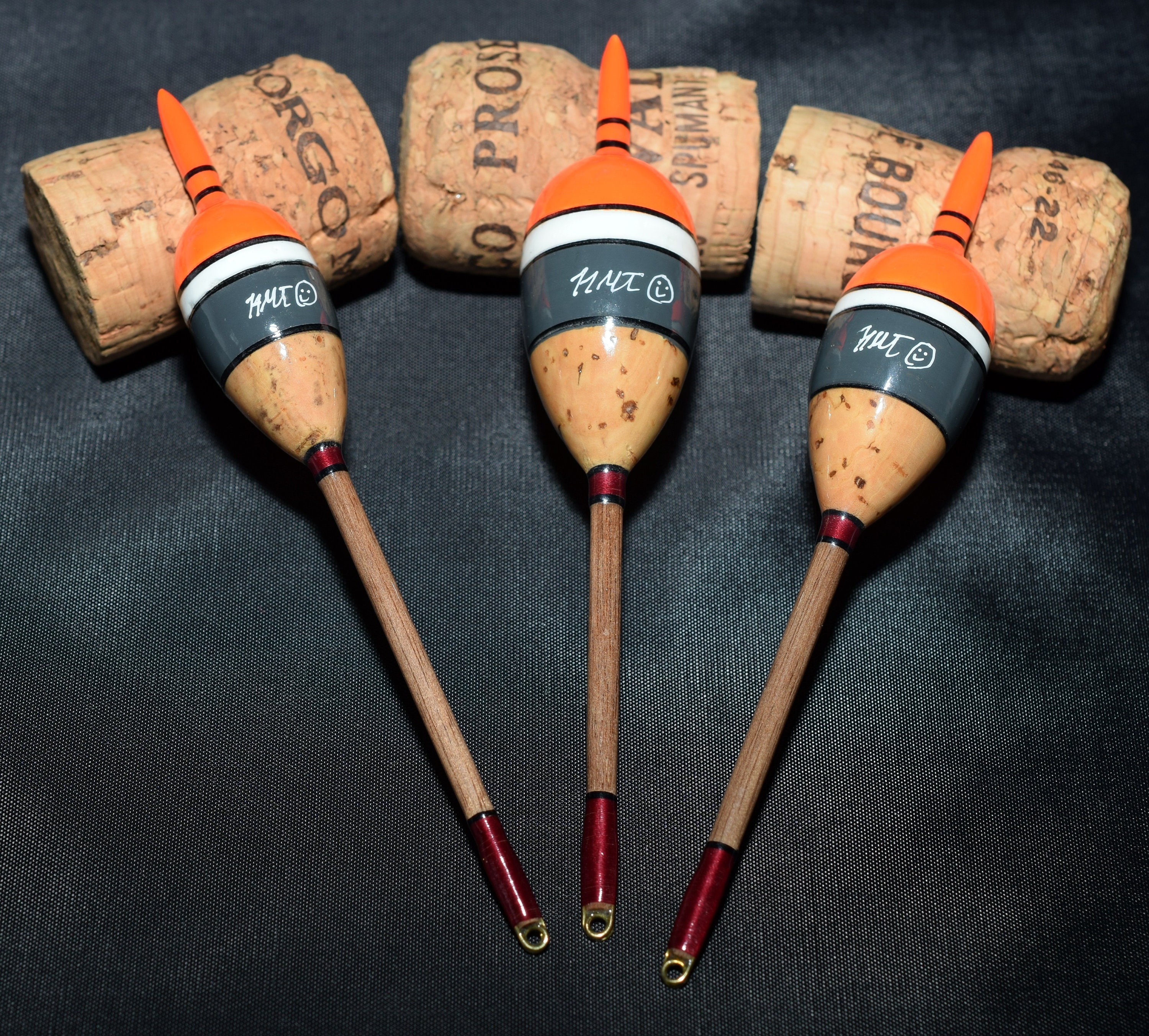 Lot De 10 Flotteurs/bouchons De Pêche Orange Et Noir – Taille 5 – Bobbers