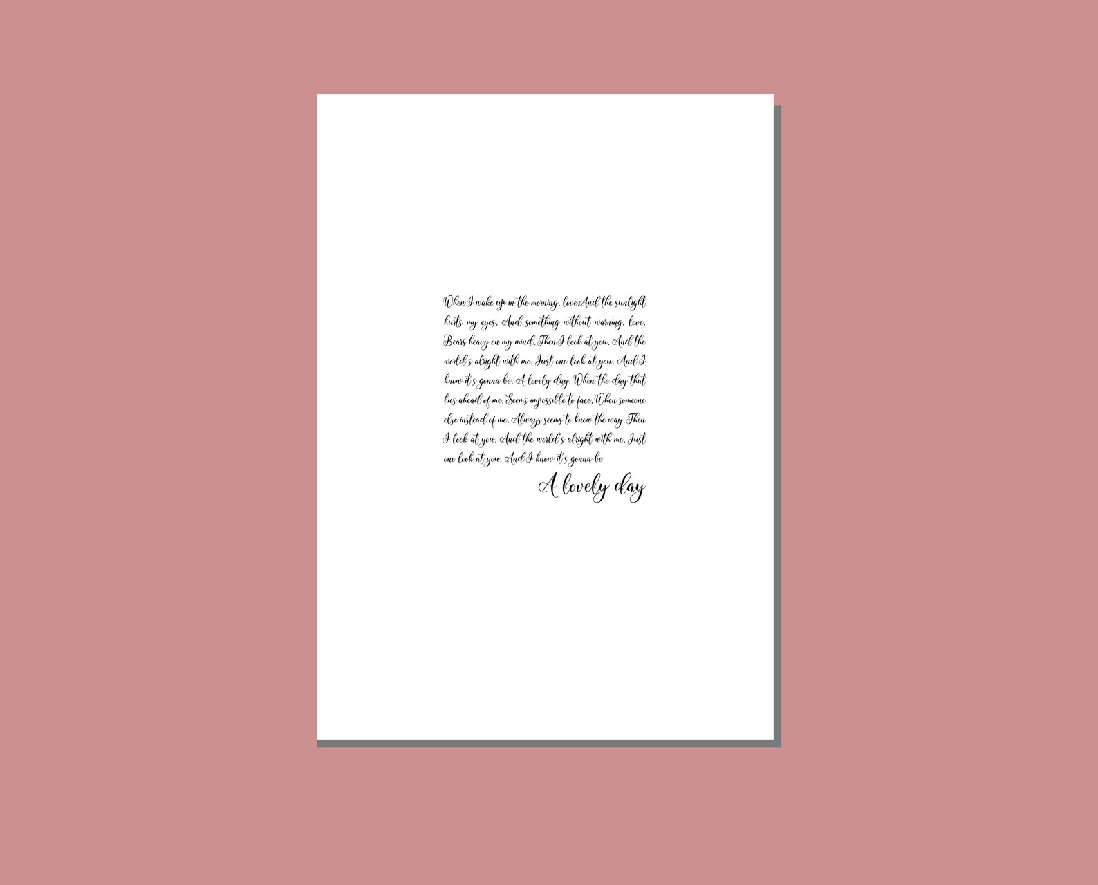 Bill Withers Lovely Day Song Lyrics Home Decor Song Lyrics Etsy
