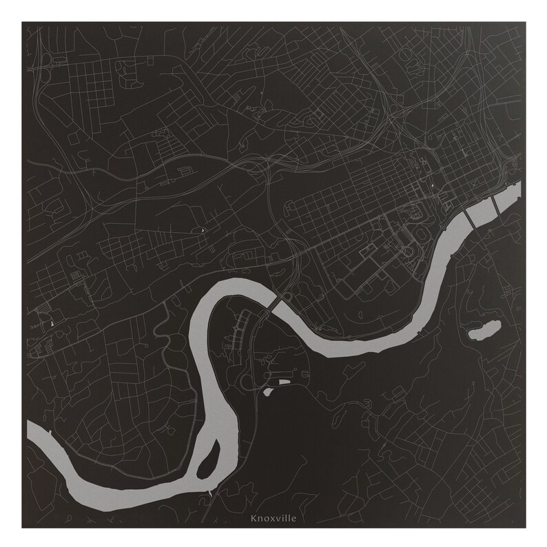 Knoxville Tennessee Laser Engraved Downtown City Map Wall Art Etsy