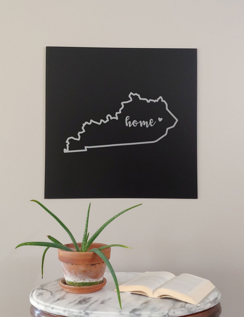 Kentucky Home State Map Wall Art Office Decor Gift Engraved KY