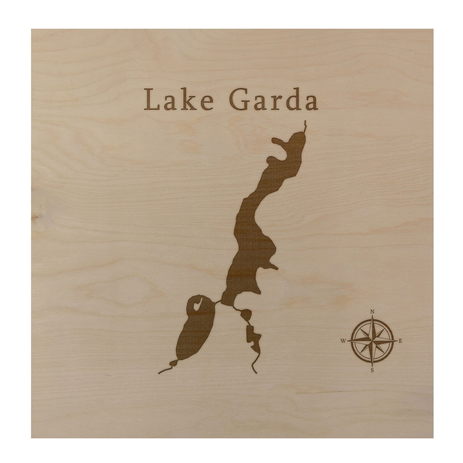 Lake Garda Map Wall Art Office Decor Gift Engraved Connecticut Etsy