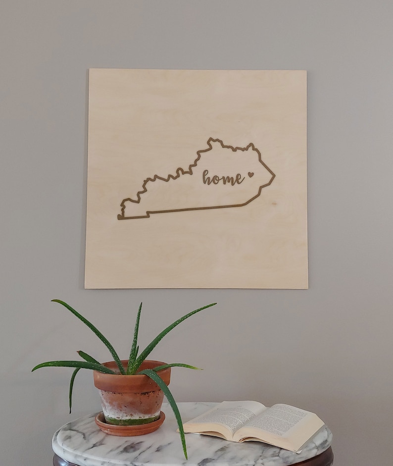 Kentucky Home State Map Wall Art Office Decor Gift Engraved KY
