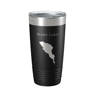 Webb Lake Map Tumbler Travel Mug Insulated Laser Engraved Coffee Cup Maine 20 oz