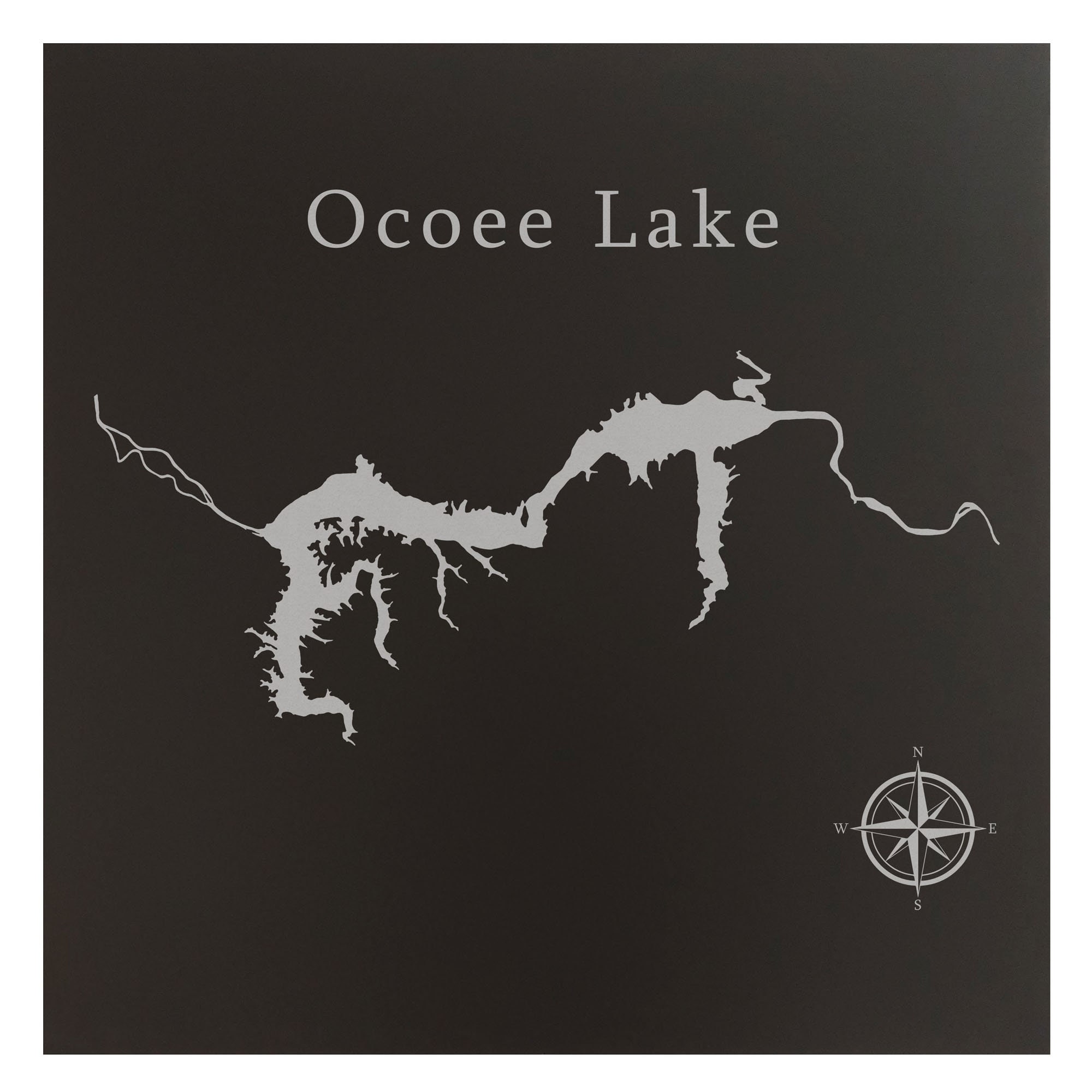 Ocoee Lake Map Wall Art Office Decor Gift Engraved Tennessee Etsy