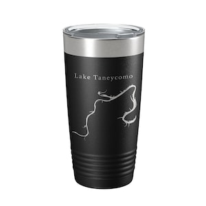 Lake Taneycomo Map Tumbler Travel Mug Insulated Laser Engraved Coffee Cup Branson Missouri 20 oz