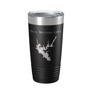 New Melones Lake Map Tumbler Travel Mug Insulated Laser Engraved Coffee Cup California 20 oz