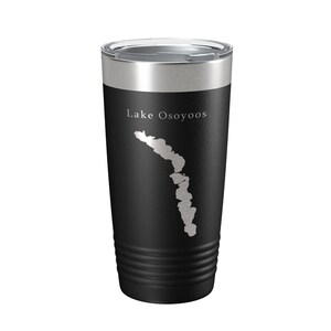 Lake Osoyoos Map Tumbler Travel Mug Insulated Laser Engraved Coffee Cup Washington BC 20 oz