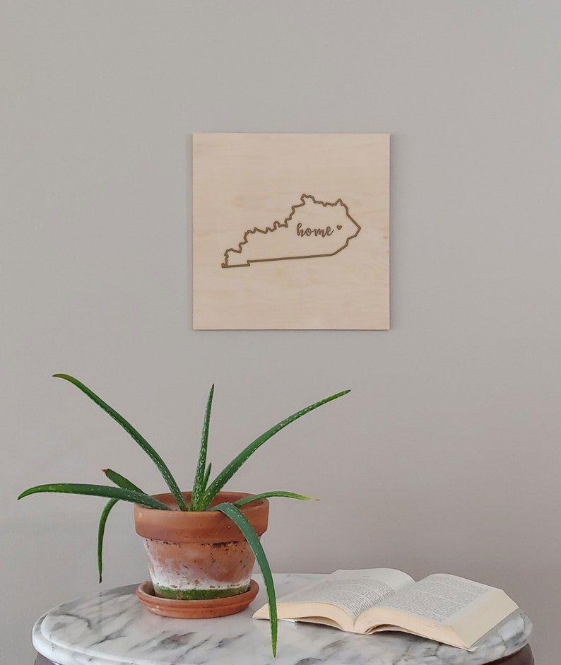 Kentucky Home State Map Wall Art Office Decor Gift Engraved KY