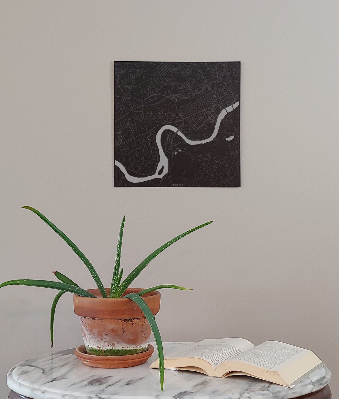 Knoxville Tennessee Laser Engraved Downtown City Map Wall Art Etsy