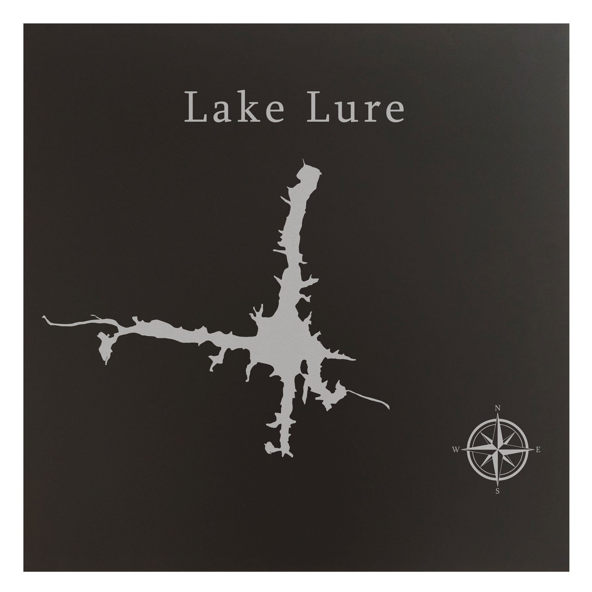 Lake Lure Map Wall Art Office Decor Gift Engraved North Etsy