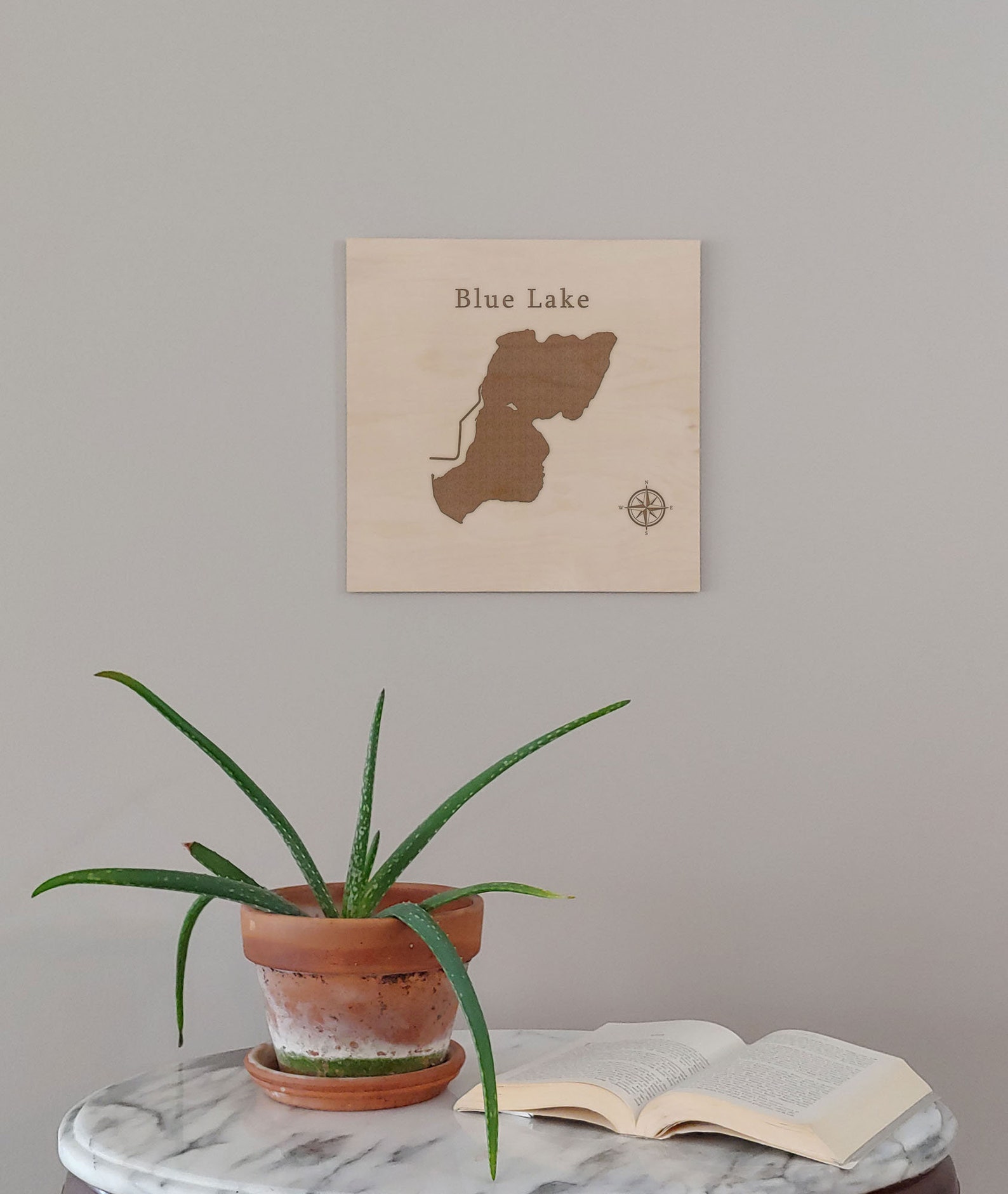 Blue Lake Map Wall Art Office Decor Gift Engraved Colorado Etsy