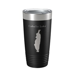 Caballo Lake Reservoir Map Tumbler Travel Mug Insulated Laser Engraved Coffee Cup New Mexico 20 oz