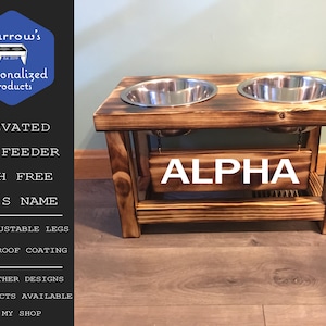 Rustic Elevated Dog Feeder