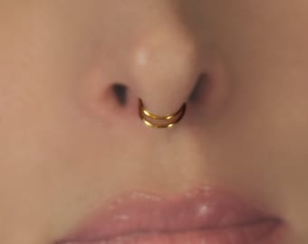 Double Fake Septum - Gold, Silver, Rose gold.