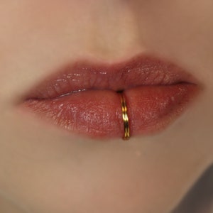 Fake Lip Ring - Doubl Lip Ring - Gold, Silver, Rose gold.