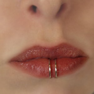 Double Lip Ring - Fake Lip Ring -Gold, Silver, Rose gold.