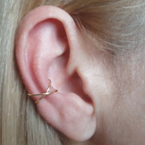 Cross Ear Cuff ring - Gold, Silver, Rose gold.