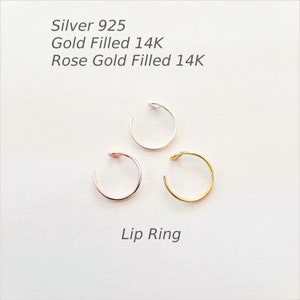 Fake lip Ring Silver 925, Gold Filled 14K, Rose Gold Filled 14K. image 1
