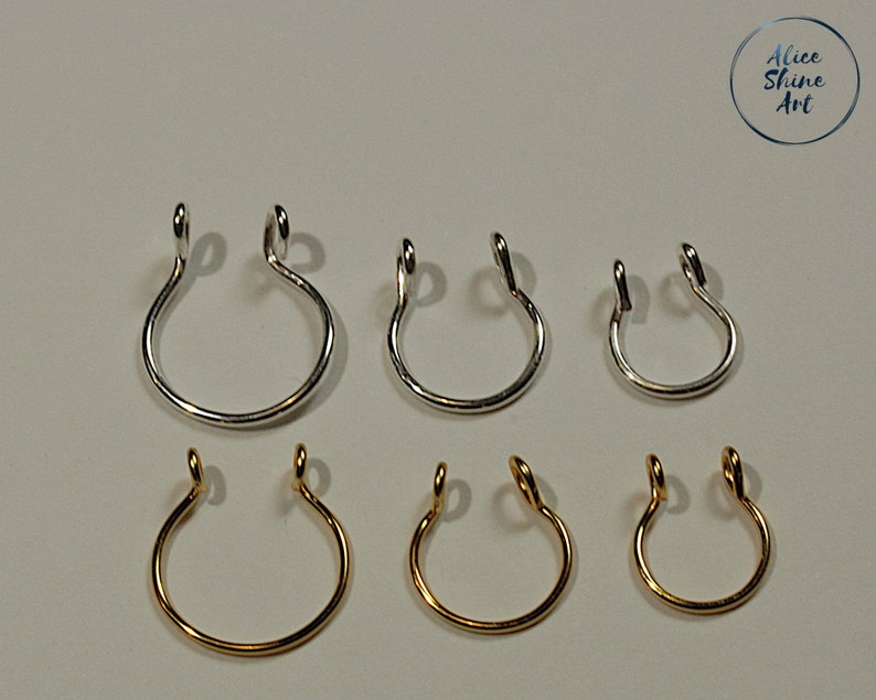 Fake Septum Ring Nose Rings Gold,Silver, Rose gold. image 2