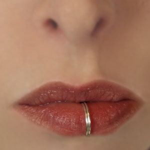 Fake Lip Ring Double Lip Ring Gold, Silver, Rose gold. image 2