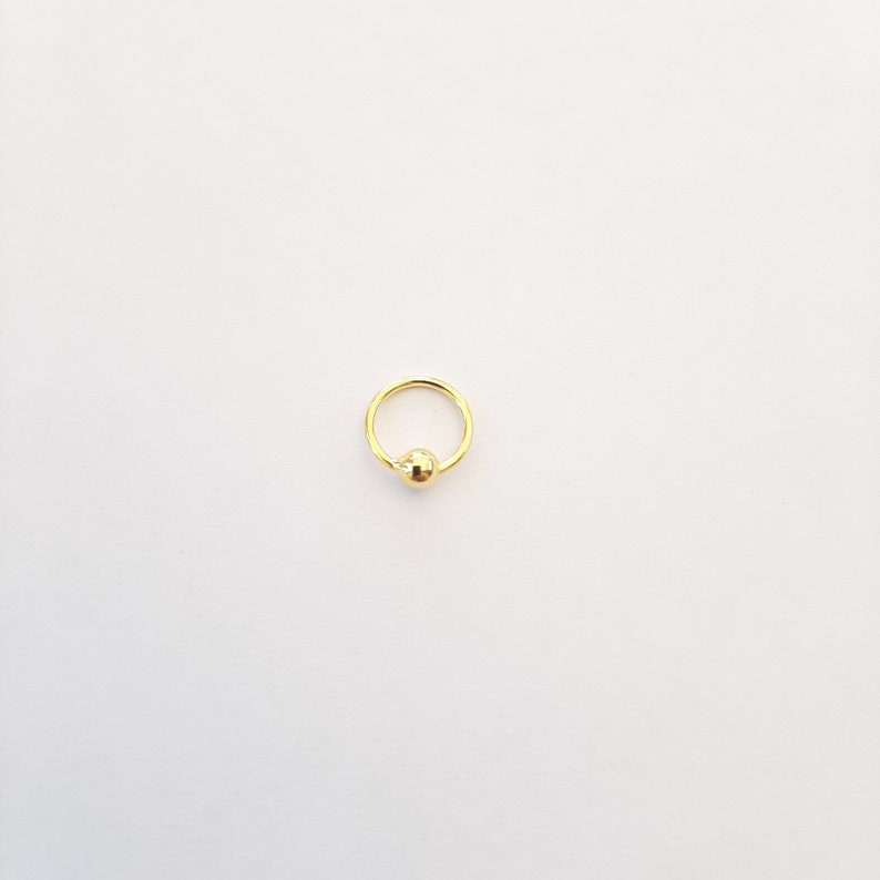 Sterling Silver Hoop With Ball Closure Helix Hoop Earring Etsy