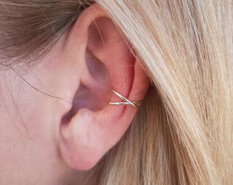 Cross-Ear Cuff - Gold, Silver, Rose gold.