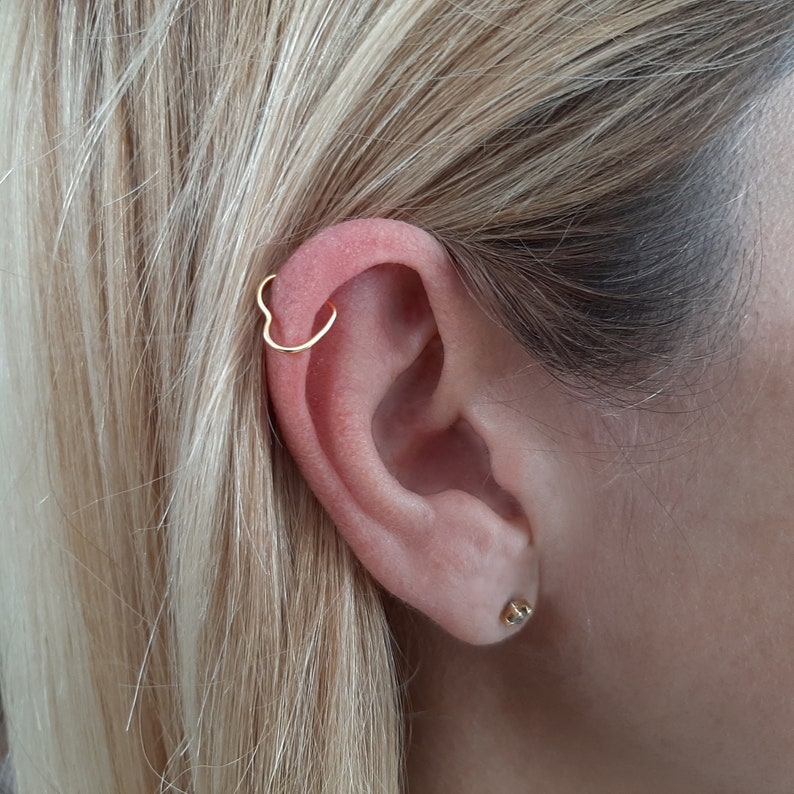 Helix ringHeart Helix RingGold Silver Rose GoldFake Etsy