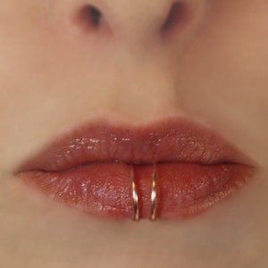 Double Lip Ring Fake Lip Ring Gold, Silver, Rose gold. image 6