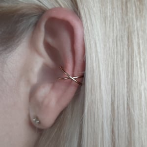 Cross Ear Cuff ring - Gold, Silver, Rose gold.