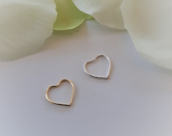 Heart Helix Ring, Helix ring, Gold, Silver, Helix Piercing, 20G