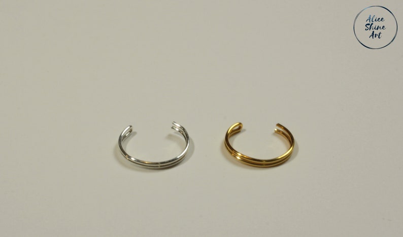 Fake Lip Ring Double Lip Ring Gold, Silver, Rose gold. image 4