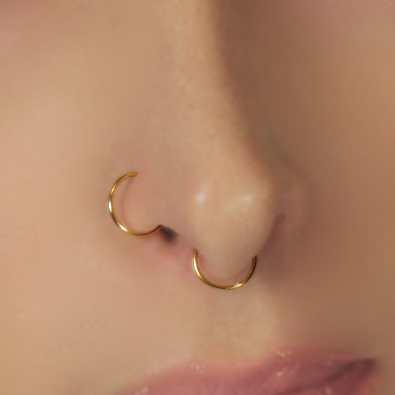 Ensemble danneau de septum et danneau de nez. Faux piercing. image 1