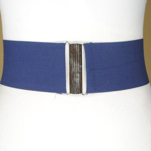 Wide Blue Elastic Belt for women, Blueberry color belt, Stretch Purple blue belt, Dark metal buckle, Y2K Vintage, Size 28 29 30 31 32 Waist