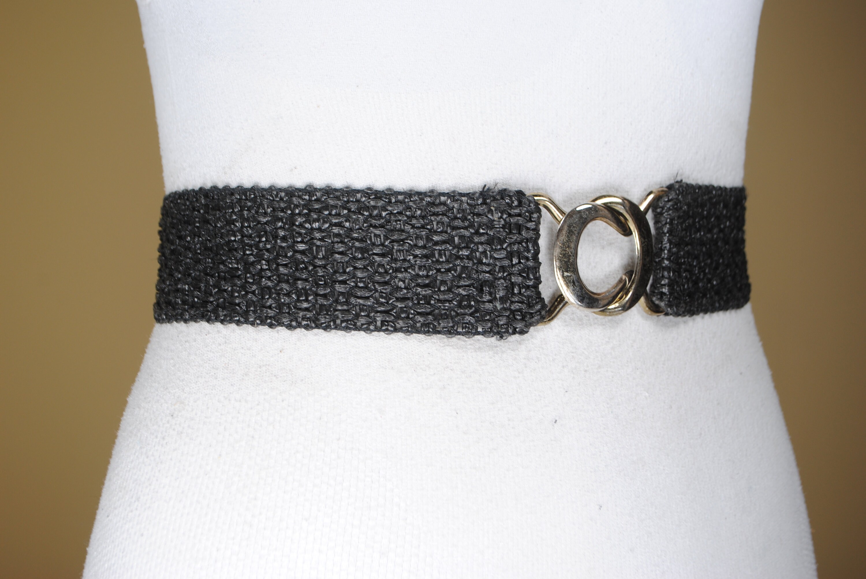 80s 39'' Black Braided Raffia Belt for Women Dark Etsy