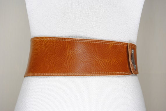 Extrawide Tan Brown Belt, ІStatement hip belt, Wi… - image 6
