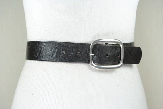 Biker Black Leather Belt,  Metal Jackets Studded … - image 4