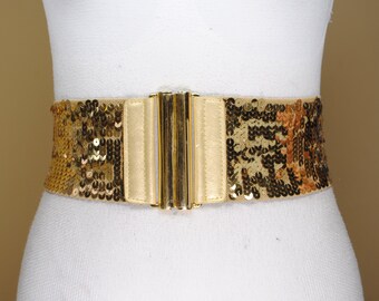 gold sequin belt