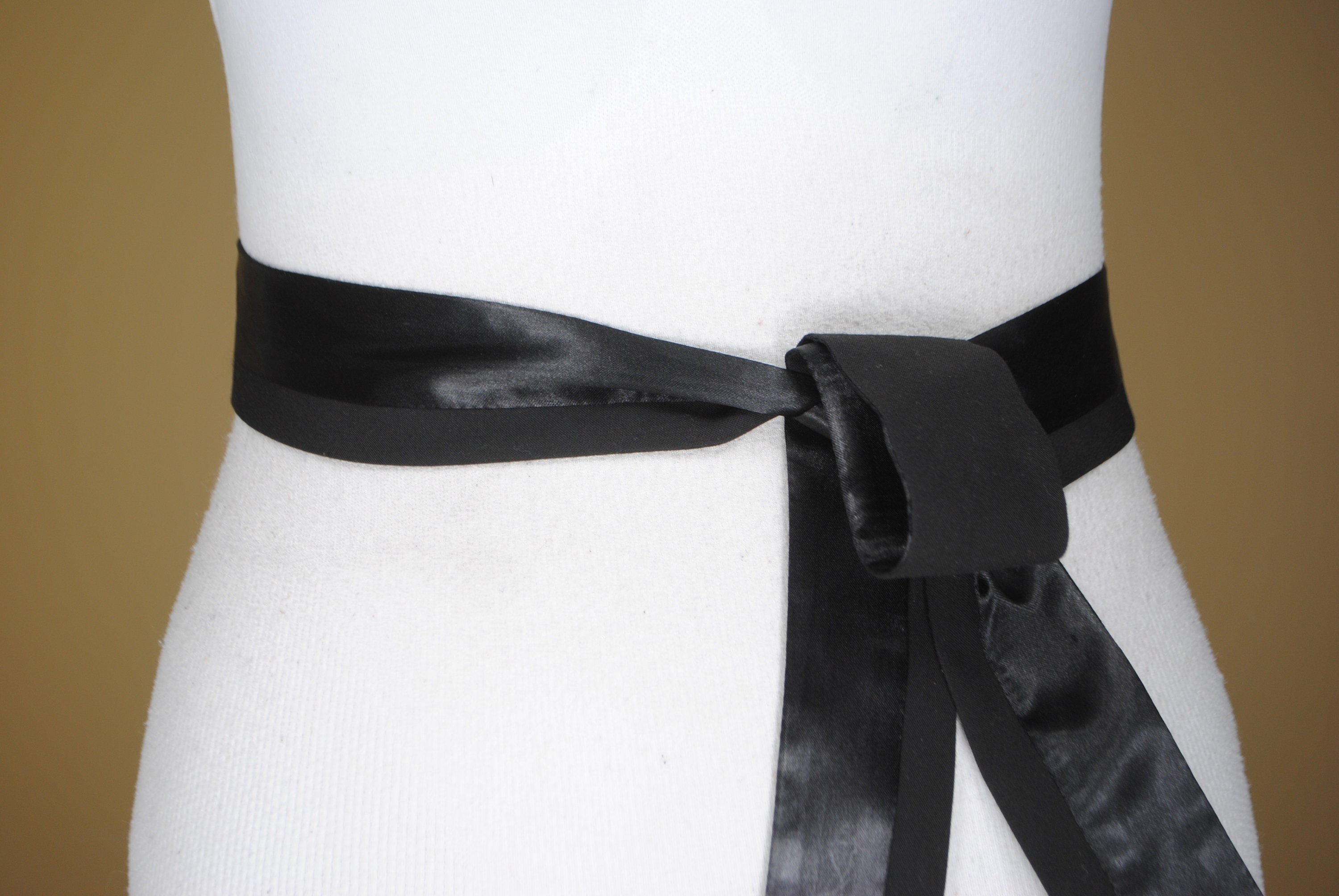Black Tie up Satin Belt for women | Etsy
