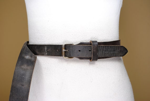 Unique Brown Leather Belt, Vintage Unisex Belt fo… - image 9