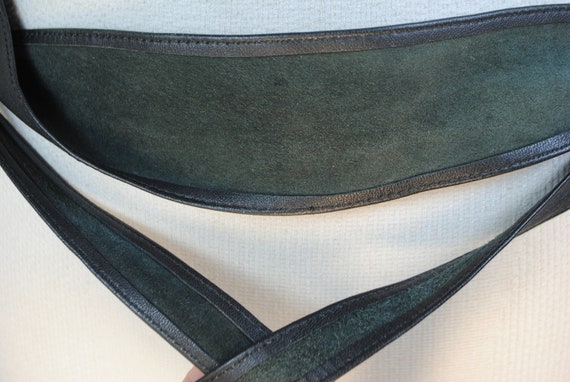 Wide Black Obi Belt, Corset for women, Tie up Gen… - image 9