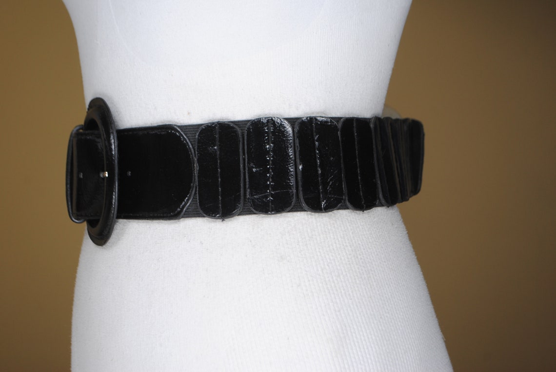 Black elastic belt for women | Etsy