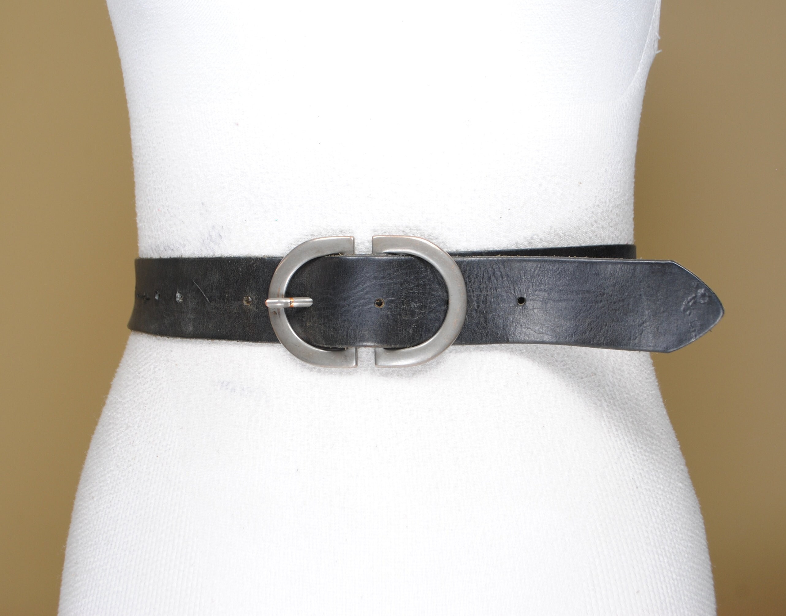 Black Leather Belt Unisex Belt Silver Buckle Belt for Etsy UK