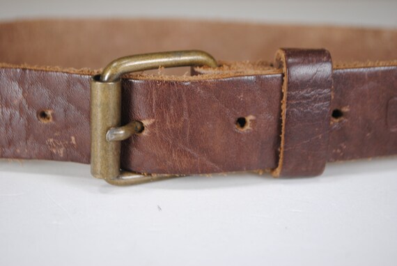 Brown Leather Belt for Women With Brass Buckle. XS S Size - Etsy